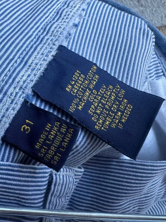 Polo Ralph Lauren White/Blue Striped Classic Fit 6" Shorts Men's Size 31 - Picture 4 of 10